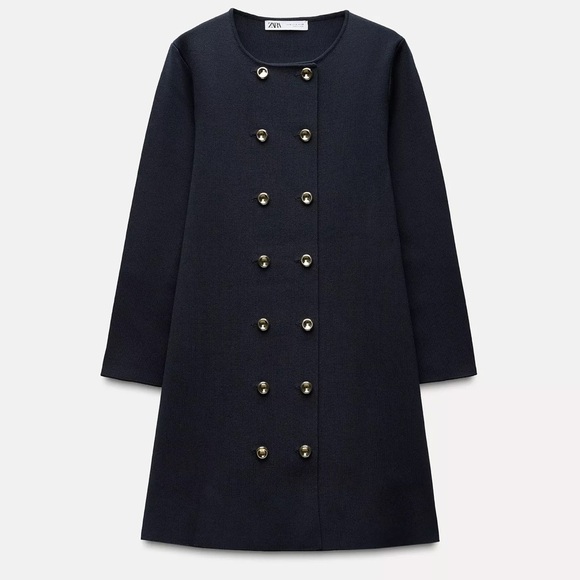 Zara Navy Blue Heavy Knit Dress - Picture 2 of 5